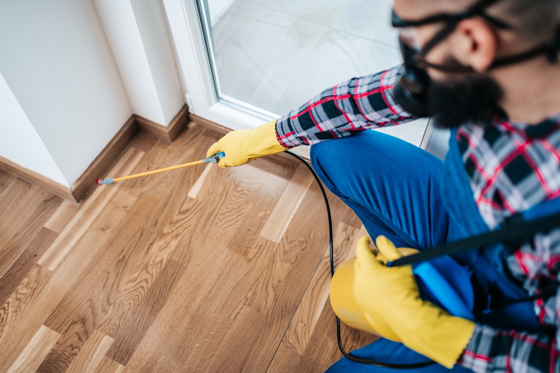 Traitement de dératisation à domicile à Paris 14 – Technicien antiparasitaire en action